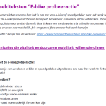 Teksten e-bike probeeactie